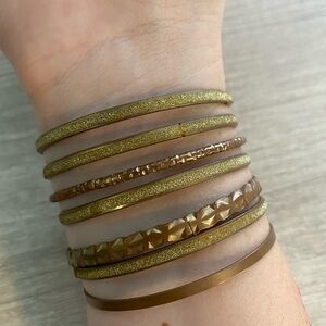 Assorted gold bracelets
